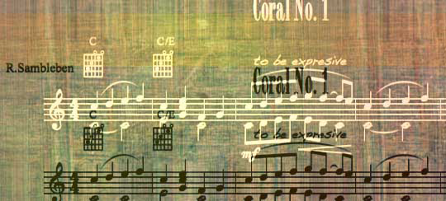 Picture Of sheet Music being used for online Music Theory Lessons 